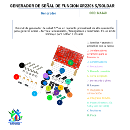 GENERADOR DE SEÑAL DE FUNCIÓN XR2206 S/SOLDAR GENERADOR DE SEÑAL DE FUNCIÓN XR2206 S/SOLDAR