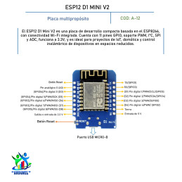 ESP12 D1 MINI V2 - BASADO EN ESP8266 WIFI