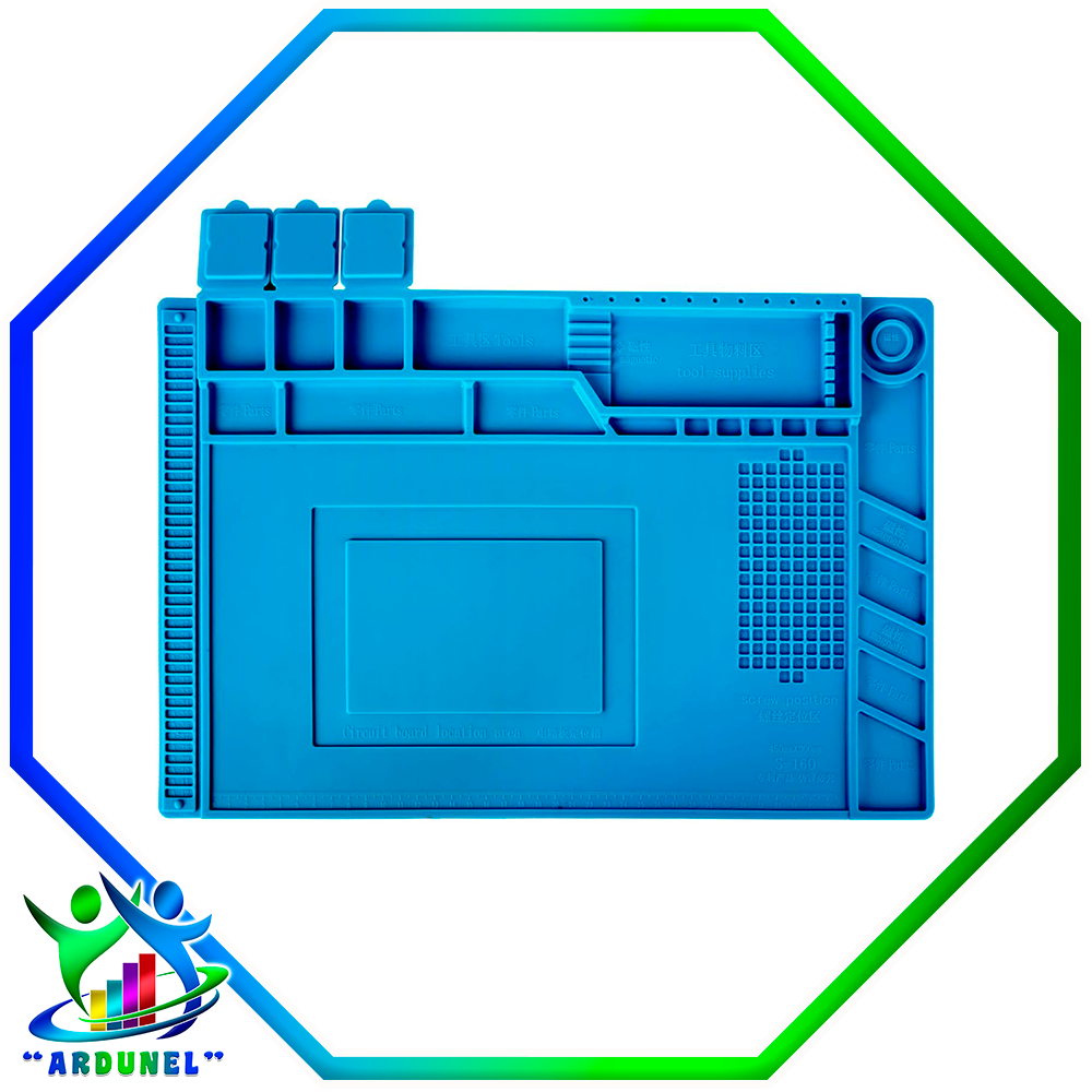 ALFOMBRILLA DE SILICONA CON AISLAMIENTO PARA SOLDADURA S-160 45 X 30CM